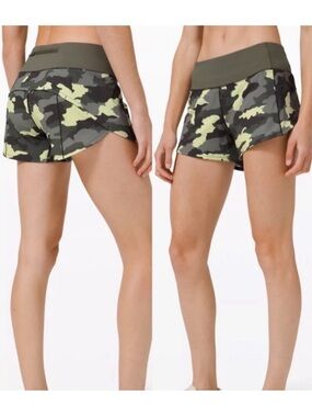 lululemon Sz 8 Speed Up Shorts in Heritage 365 Camo Crispin Green Multi pattern